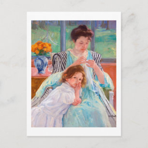Carte Postale Jeune mère coudre, Mary Cassatt