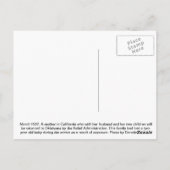 Carte Postale Jeune mère en Californie 1937 (Dos)