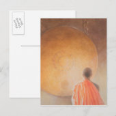 Carte Postale Jeune moine bouddhiste et Gong Bhoutan 2010 (Devant / Derrière)