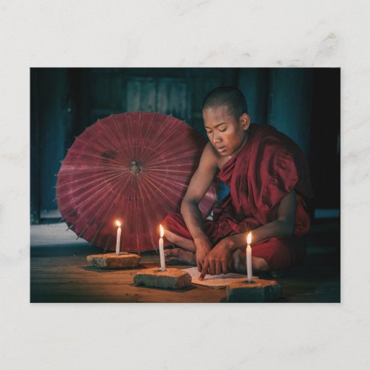 Carte Postale Jeune moine dans les temples de Bagan Postcarte (Devant)