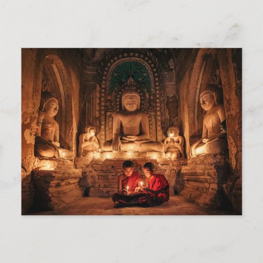 Carte Postale Jeune moine dans les temples de Bagan Postcarte (Devant)