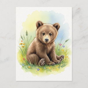 Carte postale Jeune ours bébé animaux sauvages