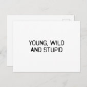 Carte Postale Jeune sauvage et stupide (Devant / Derrière)
