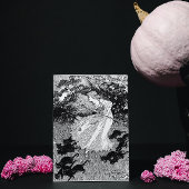 Carte Postale Jeune sorcière et chats noirs