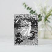 Carte Postale Jeune sorcière et chats noirs (Debout devant)