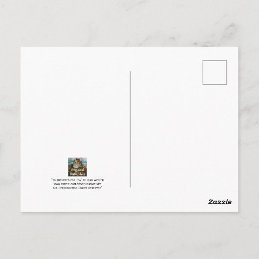 Carte Postale Jeune Souris d'Automne Endormie dans une Tasse à T (Dos)