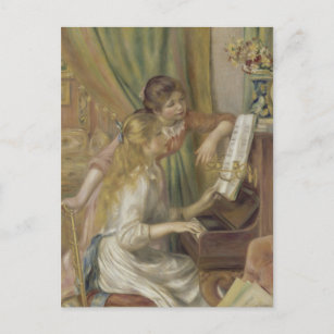 Carte Postale Jeunes filles au piano de Renoir - Art raffiné