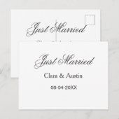 Carte Postale Jeunes mariés nom du couple date année simulation  (Devant / Derrière)