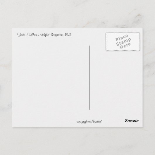 Carte Postale "Jeunesse" de Bouguereau (Dos)