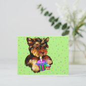 CARTE POSTALE JEUX ANNIVERSAIRE YORKIE POO (Debout devant)