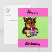CARTE POSTALE JEUX ANNIVERSAIRE YORKIE POO (Devant / Derrière)
