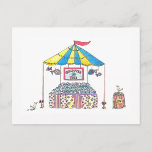 Carte Postale Jeux de lancer de poissons rouges