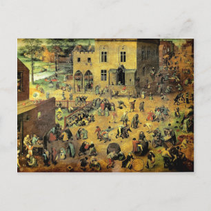 Carte Postale "Jeux pour enfants" de Pieter Bruegel - 1560