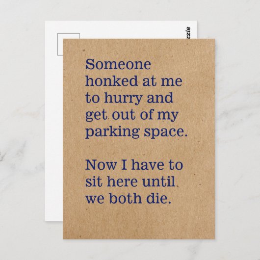 Carte Postale Jeux que nous jouons dans les voitures / Honking J (Devant / Derrière)