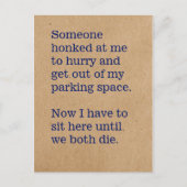 Carte Postale Jeux que nous jouons dans les voitures / Honking J (Devant)