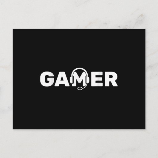 Carte Postale Jeux Vidéo Gamer Jeu Avec Casques (Devant)