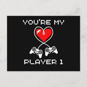 Carte Postale Jeux Vidéos Valentines Jour Vous Mon Joueur 1 Joue