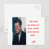 Carte Postale JFK & Citation de Ne Pas Demander (Devant / Derrière)