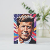 Carte Postale JFK John F. Kennedy Citation Inspiration Motivatio (Debout devant)