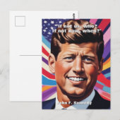 Carte Postale JFK John F. Kennedy Citation Inspiration Motivatio (Devant / Derrière)