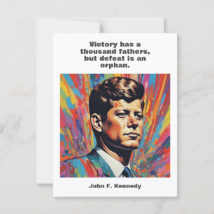 Carte Postale JFK John F. Kennedy Citation Inspiration Motivatio
