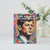 Carte Postale JFK John F. Kennedy Citation Inspiration Motivatio (Debout devant)