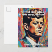 Carte Postale JFK John F. Kennedy Citation Inspiration Motivatio (Devant / Derrière)