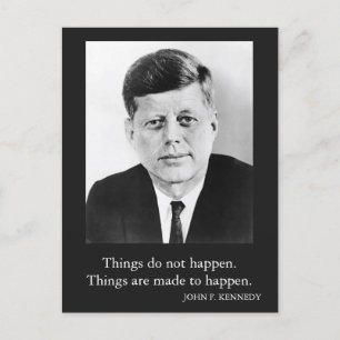 Carte Postale JFK John F. Kennedy Citation Les choses n'arrivent