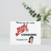 Carte Postale Jiffy Brand Condom Gear ! (Debout devant)