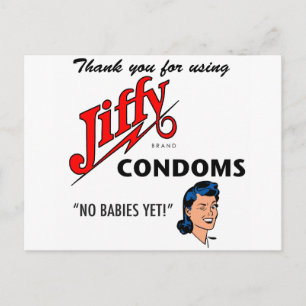 Carte Postale Jiffy Brand Condom Gear !