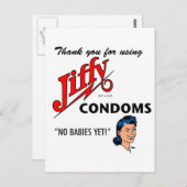 Carte Postale Jiffy Brand Condom Gear ! (Devant / Derrière)
