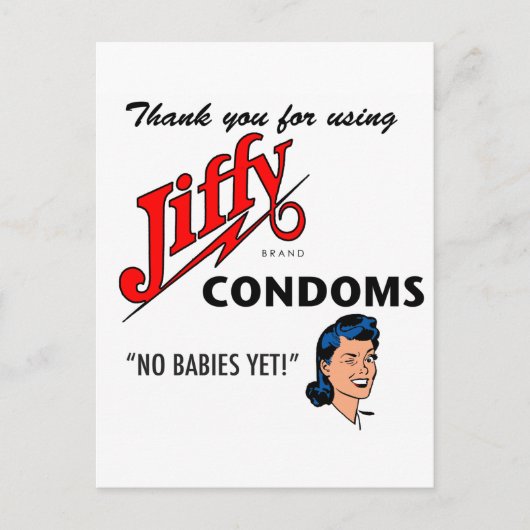Carte Postale Jiffy Brand Condom Gear ! (Devant)