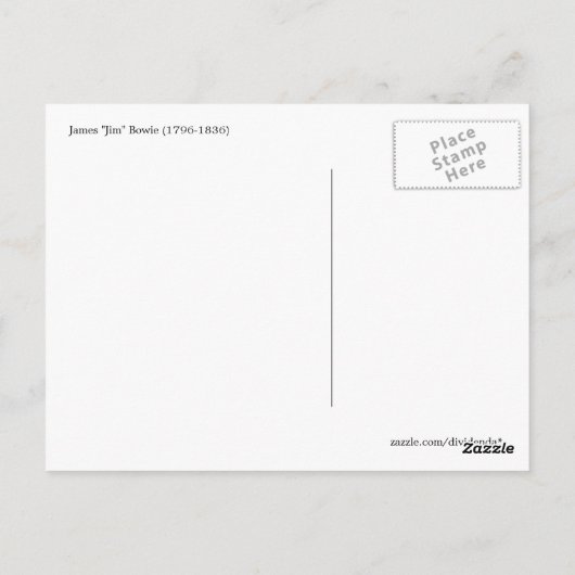 Carte Postale Jim Bowie (Dos)