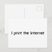 Carte Postale J'imprime Internet (Devant / Derrière)