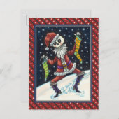 CARTE POSTALE JINGLE BONES PÈRE NOËL, SKELETON VACANCES & STOCKI (Devant / Derrière)