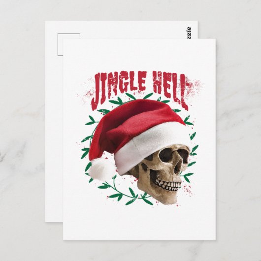 Carte Postale Jingle Hell Skull (Devant / Derrière)