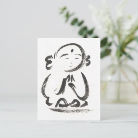 Carte postale Jizo Monk en blanc (Debout devant)