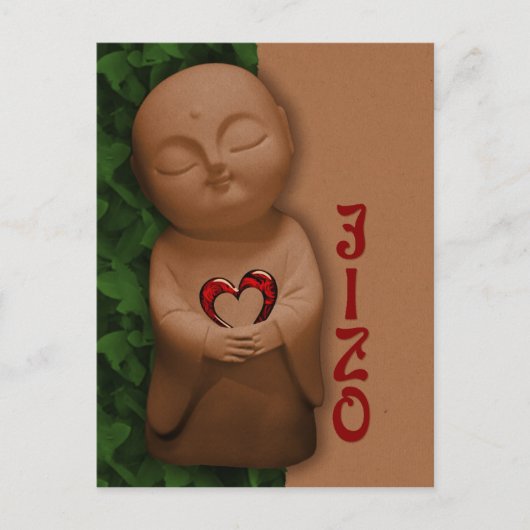 Carte Postale Jizō tenant un coeur CC0796 Sympathie (Devant)