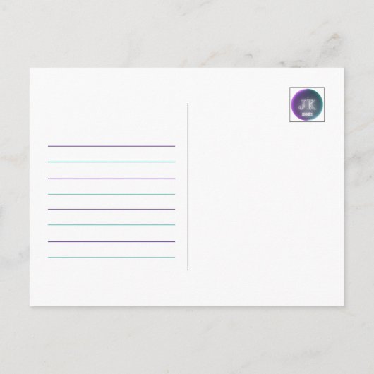 Carte postale JK 2021 Purple Turquoise Lines (Dos)