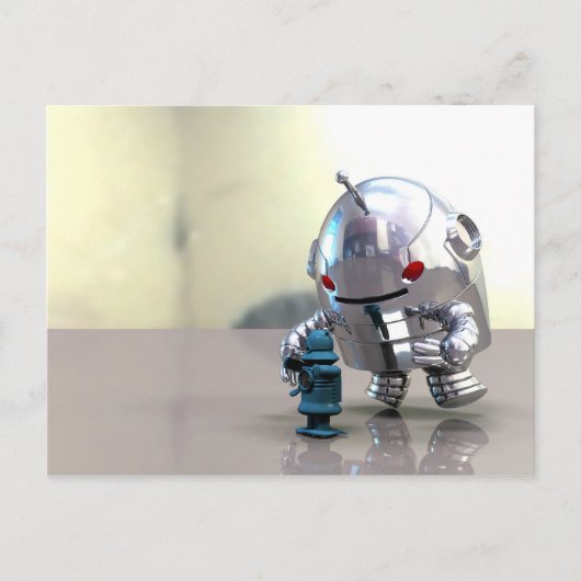 Carte postale Jo Bot VS Little Blue Bot (Devant)