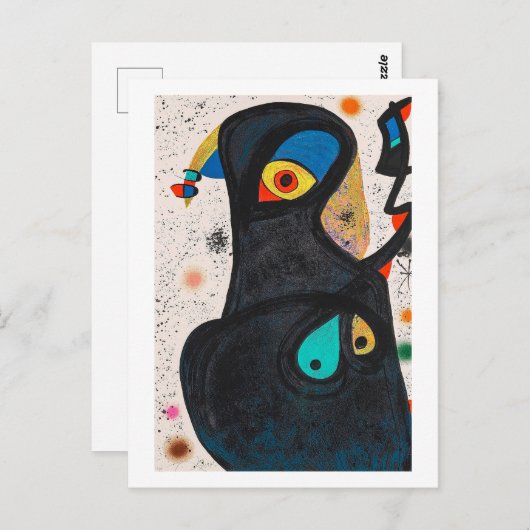 Carte Postale joan miro peintures art, art abstrait (Devant / Derrière)