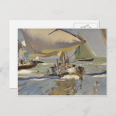 Carte Postale Joaquín Sorolla - Bateaux sur la plage (Devant / Derrière)