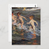 Carte Postale Joaquín Sorolla - Enfants à la plage (Devant / Derrière)