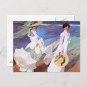 Carte Postale Joaquin Sorolla Femmes Promenade Plage (Devant / Derrière)