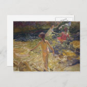 Carte Postale Joaquín Sorolla - Le bain, Javea (Devant / Derrière)