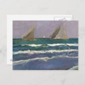 Carte Postale Joaquin Sorolla - Voiles de navires dans la mer (Devant / Derrière)