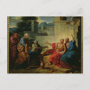 Carte Postale Job Being Scolded by his Wife, c.1790