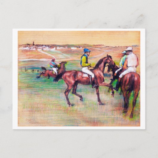 Carte Postale Jockey et cheval de course, Edgar Degas (Devant)
