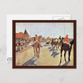 Carte Postale Jockeys Devant Le Grand Stand Par Edgar Degas (Devant / Derrière)