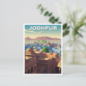 Carte Postale Jodhpur Inde Maisons bleues (Debout devant)